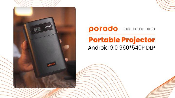 Porodo Android 9.0 Portable Projector