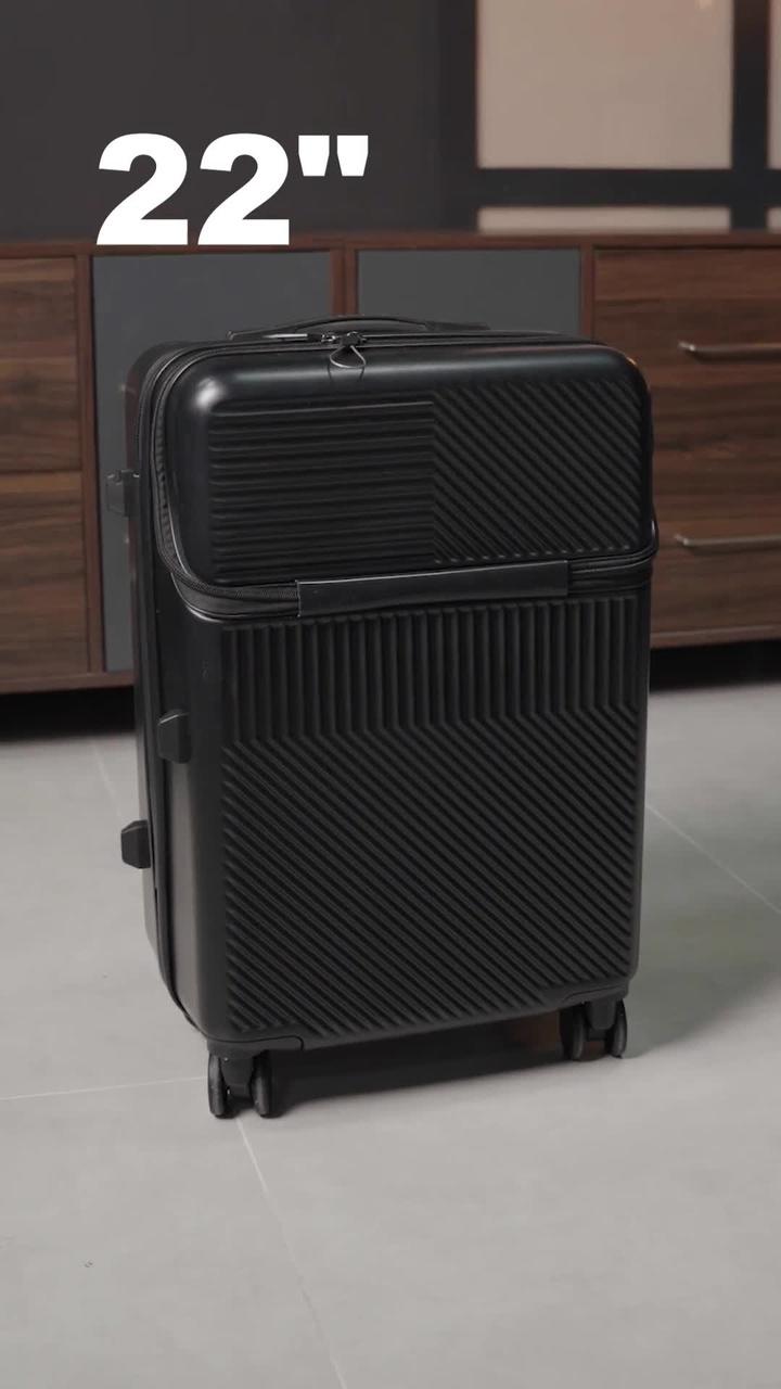 Levelo Odyssey 22" Front Opening LID Travel Luggage,30KG Weight Bearing, Shock Resistance, 360° Wheels Rotation, Telescopic Handle