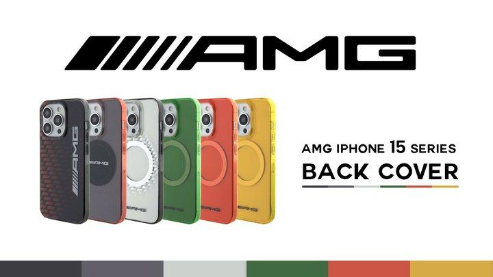 AMG MagSafe Silicone Case with Large AMG Logo for iPhone 15 Pro Series - Orange