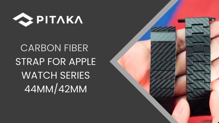 PITAKA Carbon Fiber Watch Band 100% Recycled Lightweight Durable Genuine Black Carbon Fiber for Apple Watch 42/44/45mm