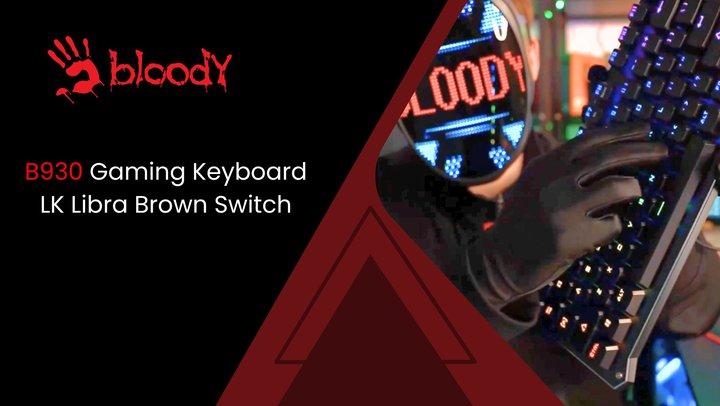 Bloody Mechanical Keyboard Bloody B930 RGB Tenkeyless Light Strike Libra Optical Keyboard, LK Sound Creator Tech, Self-Customize RGB Animation