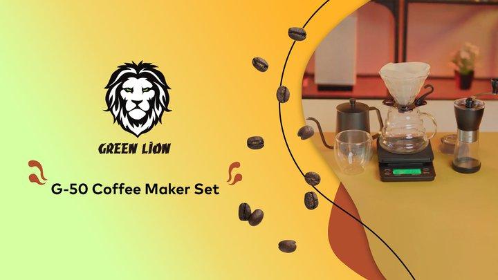 Green Lion G-50 600ml Black 8 in 1 Coffee Maker Set