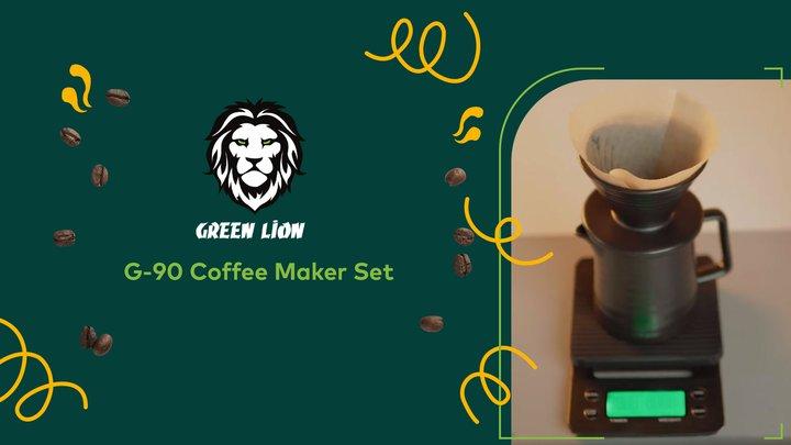 Green Lion G-90 850mL Black 9 In 1 Coffee Maker Set