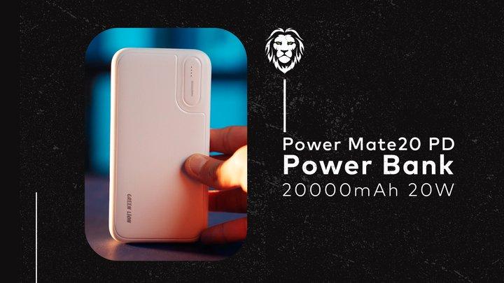 Green Lion Power Mate Power Bank 20000mAh PD 20W, Micro and Type C  Inputs, 2 USB A Outputs, LED Light Indicator, Portable