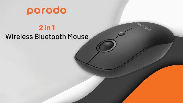 Wireless Bluetooth Mouse Porodo PD-WM24BT-BK 3 Adjustable DPI Level