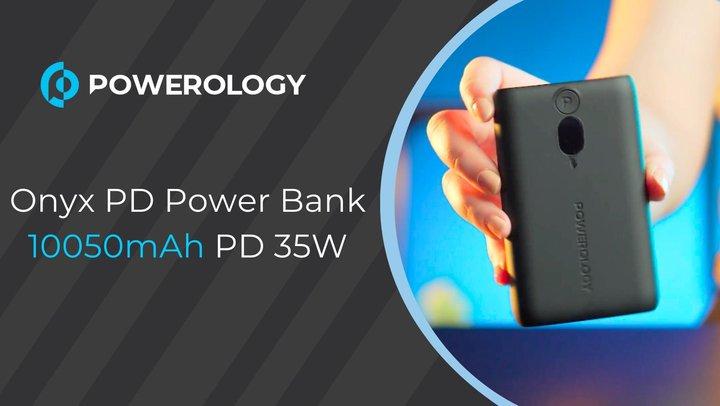 Powerology Onyx 10050mAhPowerbank with USB-C and USB-A Ports