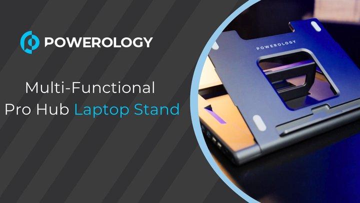 Powerology PWPROHUB-BK Multifunctional Pro Hub With Laptop and phone Stand