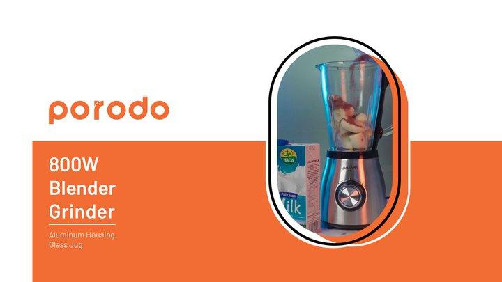 Porodo LifeStyle 500W 1.5L SS Blender with Grinder with BS Plug
