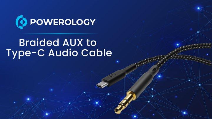 Powerology Braided AUX to Type-C Audio Cable