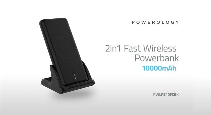 Powerology 2 in1 Fast Wireless Power Bank - 10000mAh