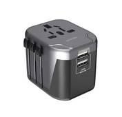 Porodo Dual USB Port Universal Travel Adapter 2.4A - Black