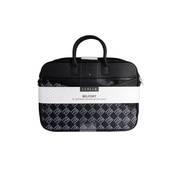 Levelo Belfort Saffiano Laptop Bag With LVL Signature Logo - Black