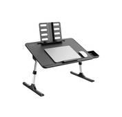 Multi Functional Bed Table All-in-One Bedside Desk: iPad Groove, Storage & Reading Stand.