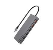 Powerology 12in1 USB-C Hub HDMI Type-C 100W PD Ethernet VGA USB SD MicroSD 3.5AUX