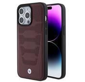 BMW Leather Case with Sign Seats Pattern for iPhone 15 Pro  - Burgundy