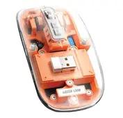 Green Lion Transparent Mouse 2400DPI 400mAh - Orange