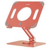 Porodo Tablet Stand with Aluminum Alloy Holder, Adjustable Angle, and 360° Rotation  - Orange