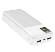 Porodo Blue 20000 mAh 22.5W Power Delivery,  Quick Charge 3.0, Dual USB Output Power Bank - White