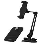 Powerology Adjustable Long Arm Suction Phone Holder - Black