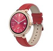 Porodo Belle Lady Smart Watch Rose Gold Dial, Bluetooth V5.4, AMOLED Display, IP68 Water Resistant, Activity Tracker, Bluetooth Calling, Compatible With IOS & Android - Red