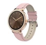 Porodo Belle Lady Smart Watch Rose Gold Dial, Bluetooth V5.4, AMOLED Display, IP68 Water Resistant, Activity Tracker, Bluetooth Calling, Compatible With IOS & Android - Pink