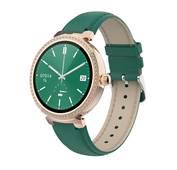 Porodo Belle Lady Smart Watch Rose Gold Dial, Bluetooth V5.4, AMOLED Display, IP68 Water Resistant, Activity Tracker, Bluetooth Calling, Compatible With IOS & Android - Green