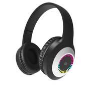 Porodo Soundtec Radiant Wireless Headphone, 6h Playtime, Type-C Charging, 3.5mm Jack, LED Light, 120h Standby, Android and iOS Compatible - Black