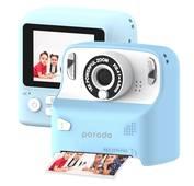 Porodo Lifestyle Kids Print Camera with 320 x 240 Screen Resolution, Type-C Charging Port & 2.4" Wide Screen - Blue