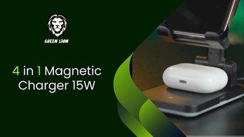 Green Lion 4 in 1 Magnetic Charger 15W - Black - GN4IN1MGCBK