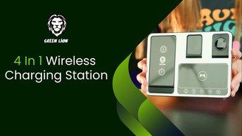Green Lion 4 In 1 Wireless Charging Station - Black - GN4IN1WCSBK