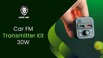 Green Lion Car FM Transmitter Kit 30W - Black - GNCARTRKITBK