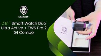 Green Lion 2 In 1 Smart Watch Duo Ultra Active + TWS Pro 2 G1 Combo - Black - GNDUOULTWSP2