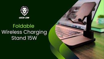 Green Lion Foldable Wireless Charging Stand 15W - Black - GNFLDWCSTBK