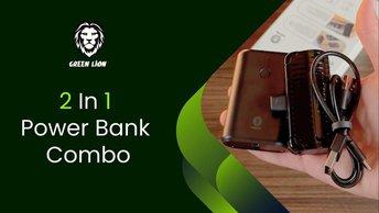 Green Lion 2 In 1 Power Bank Combo - Black - GNPB10K5KBK