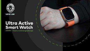Green Lion Ultra Active Smart Watch 49MM - Titanium/Orange(Strap) - GNUTSW49TIOG