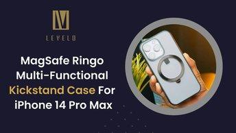 Levelo MagSafe Ringo Multi-Functional Kickstand Case iPhone 14ProMax - Black - LVLMAGRINGO14PM-BK