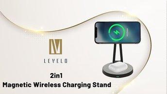 Levelo 2in1 Magnetic Wireless Charging Stand - LVLDF21WCBK