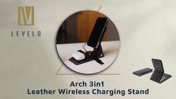 Levelo Arch 3in1 Leather Wireless Charging Stand - LV31WSSGY