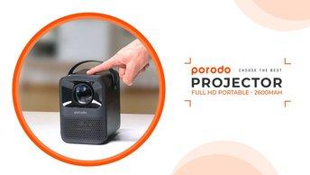 Porodo Lifestyle Full HD Portable Projector 2600mAh - Black - PD-HDPRJAN-BK