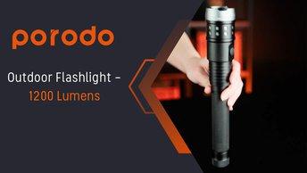 Lifestyle By Porodo Outdoor Flashlight - 1200 Lumens - Black - PD-LS18WFL