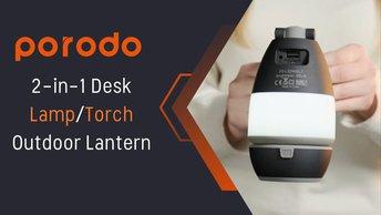 Lifestyle By Porodo 2-in-1 Desk Lamp/Torch Outdoor Lantern - Black - PD-LS2IN1DLT