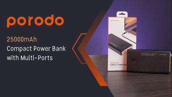 Porodo 25000mAh Compact Power Bank with Multi-Ports - Black - PD-PBFCH023-BK