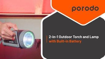 Porodo 2-in-1 Outdoor Torch & Lamp With Built-in Battery - PD-LS2IN1TSL