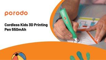 Porodo Cordless Kids 3D Printing Pen 550mAh - PD-3DPPN-GN - PD-3DPFL