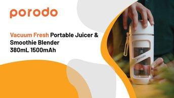 Porodo LifeStyle Vacuum Fresh Portable Juicer & Smoothie Blender 380mL 1500mAh - PD-P55JV-WH
