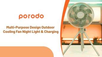 Porodo Lifestyle Multi-Purpose Design Outdoor Cooling Fan Night Light & Charging - PD-LSCMF