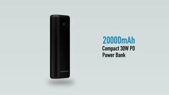 Powerology Compact Power Bank 20000mAh PD 30W - Black - PPBCHA05-BK