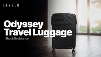 Levelo Odyssey 22" Front Opening LID Travel Luggage,30KG Weight Bearing, Shock Resistance, 360° Wheels Rotation, Telescopic Handle