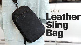 Levelo Soho Leather Sling Bag with Dual Sided Shoulder Strap