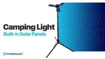 Powerology 2600mAh Camping Light with Tripod Stand and Built-in Solar Panels